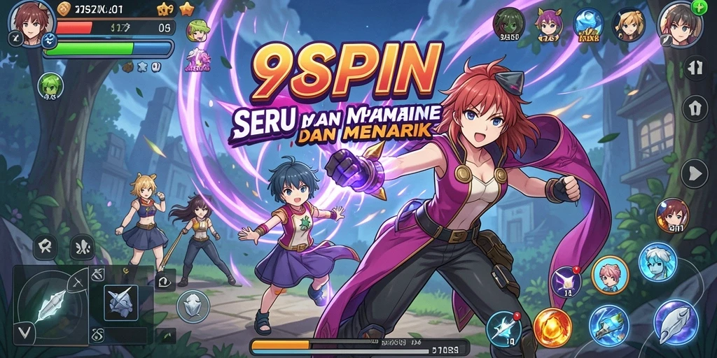 Tampilan gameplay seru dengan karakter anime ikonik.