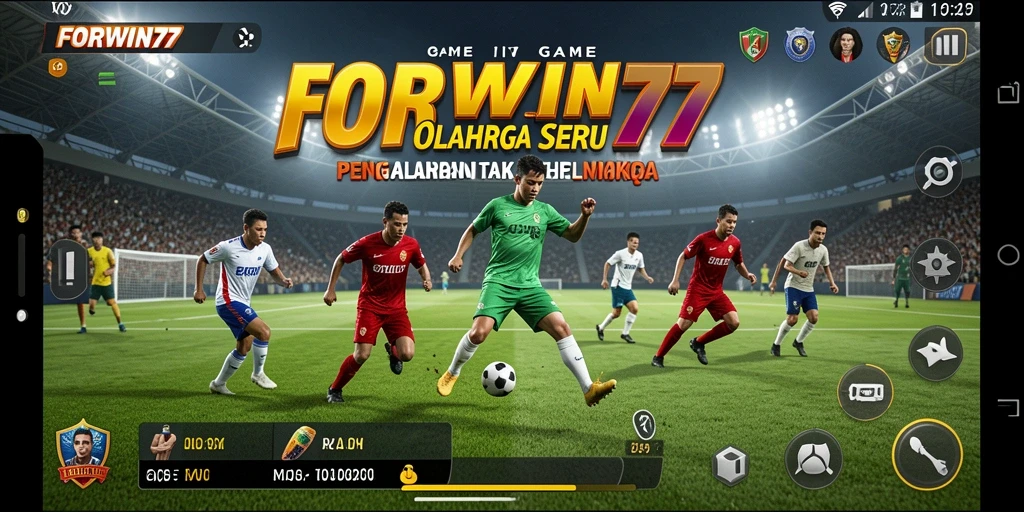 Screenshot gameplay FORWIN77 menampilkan aksi olahraga seru dan grafik menawan.