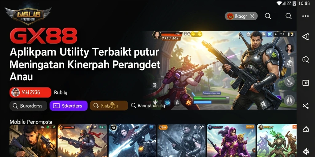 Tampilan antarmuka GX88 dengan fitur optimalisasi perangkat.