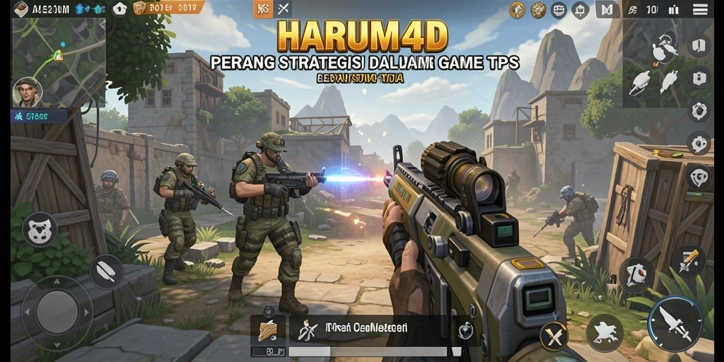 Screenshot menunjukkan aksi intens gameplay TPS dari HARUM4D.