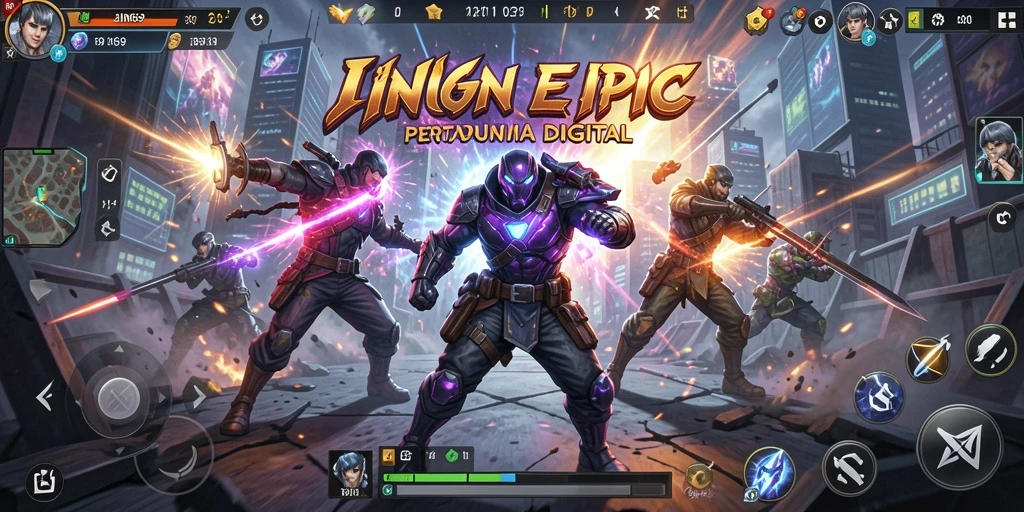 Tampilan gameplay JIN69 menampilkan pertarungan seru antara karakter ikonik.