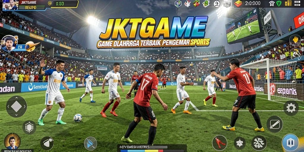 Tangkapan layar menampilkan momen seru dalam gameplay olahraga.