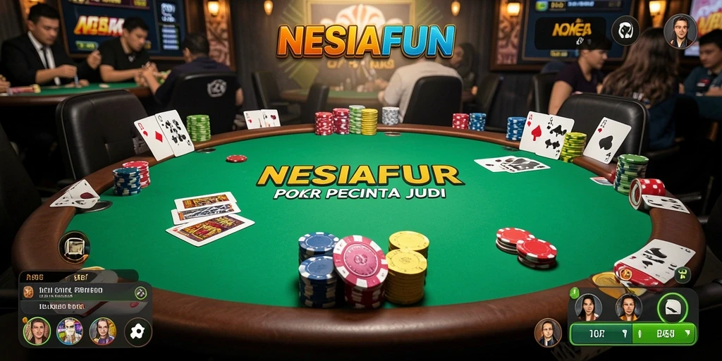 Tampilan gameplay Poker di NESIAFUN yang menyenangkan dan interaktif.