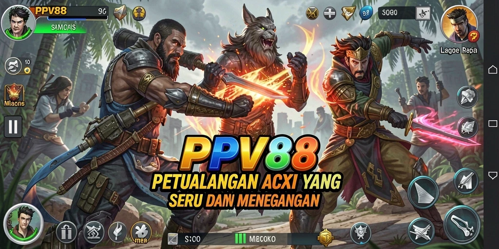 Tangkapan layar utama PPV88 menampilkan aksi pertarungan yang seru.