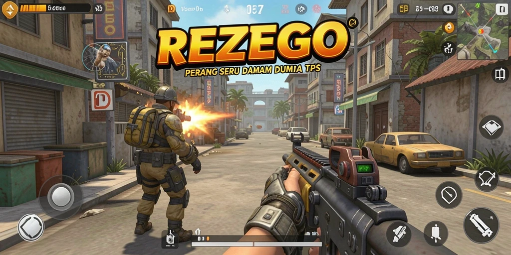 Tangkapan layar gameplay REZEGO saat pertempuran mendebarkan di medan perang.