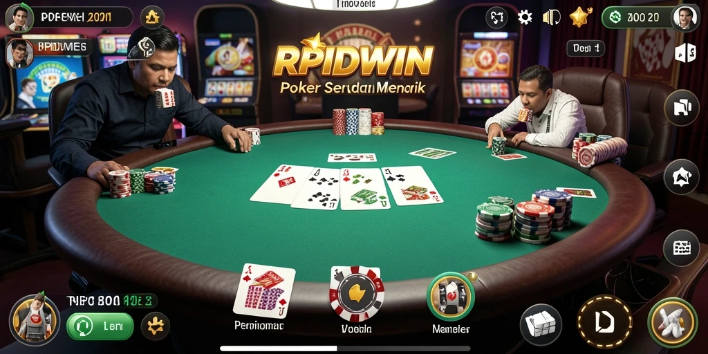 Tampilan gameplay RPIDWIN yang menarik dengan kartu Poker.