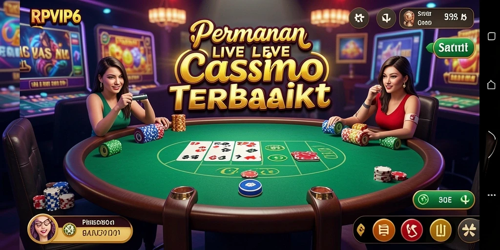 Screenshot utama RPVIP6 menampilkan dealer langsung dan gameplay yang menarik.