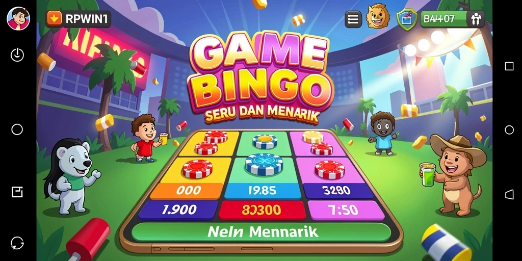 Tampilan menarik dari gameplay Bingo di RPWIN1 dengan antarmuka yang ramah pengguna.
