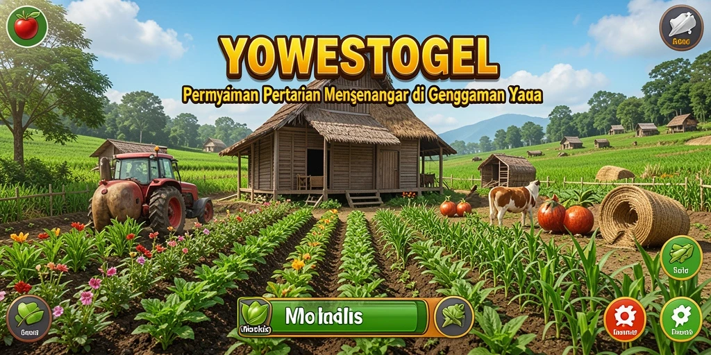 Tampilan screenshot gameplay YOWESTOGEL yang menunjukkan aktivitas bertani yang seru.