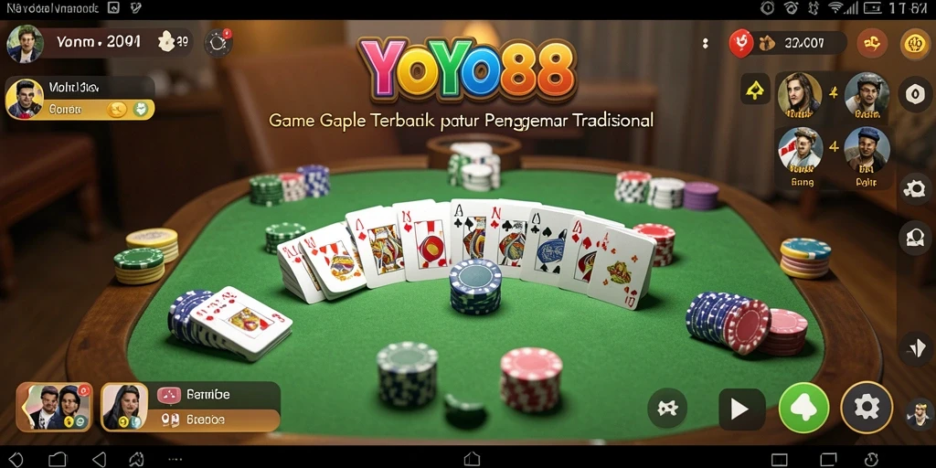 Tampilan gameplay Gaple yang seru dan interaktif di YOYO88.